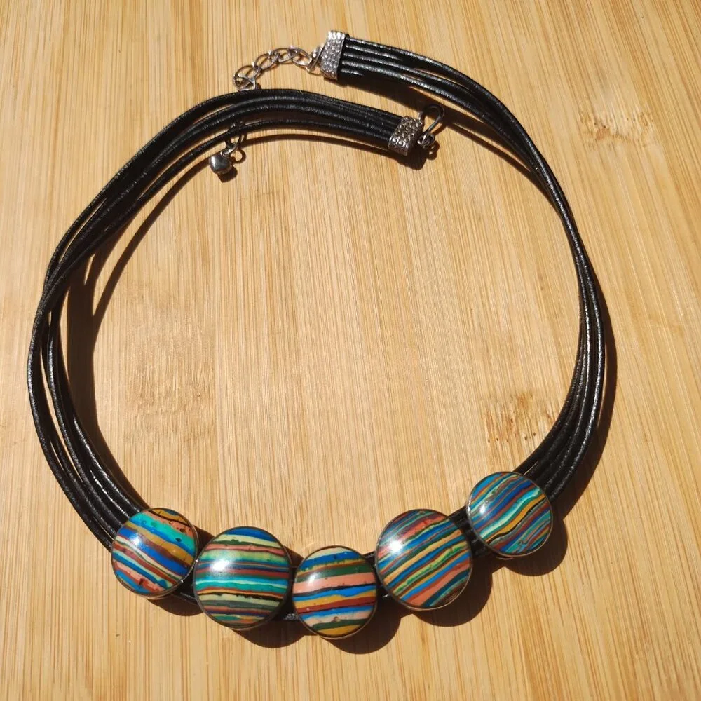 Jay King DTR 925 Sterling Silver Turquoise Rainbow Calsilica Reversible - Picture 4 of 10